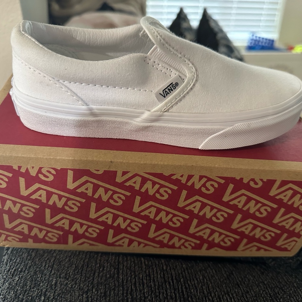Vans White Slip-On Sneakers